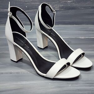 MADDEN GIRL Womens White Beella Round Toe Block Heel Heeled Sandal 11 M